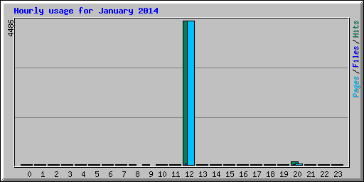 Hourly usage for January 2014